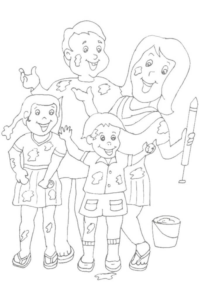 Hinduskie święto kolorów obrazek do druku