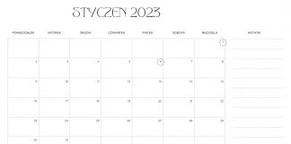 Kolorowanki Kalendarz 2023