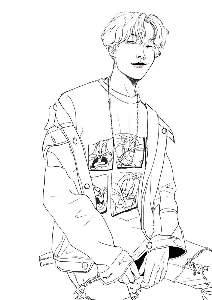 Kolorowanka BTS J Hope