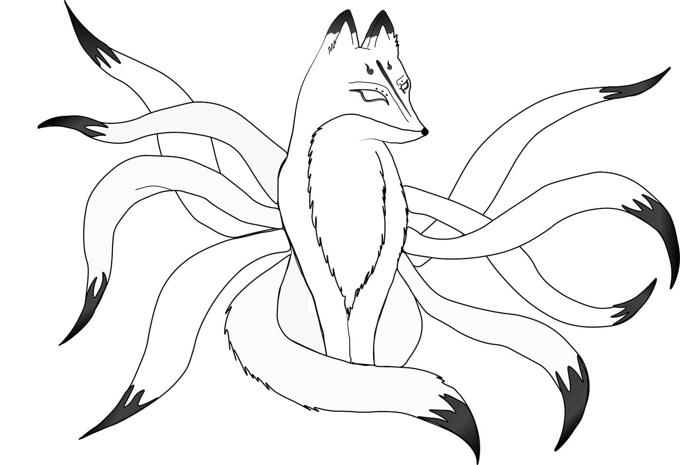 Kolorowanka Kitsune do druku