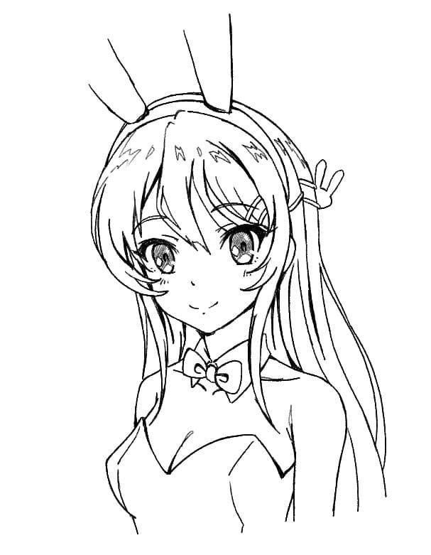 Kolorowanka Mai Sakurajima do druku