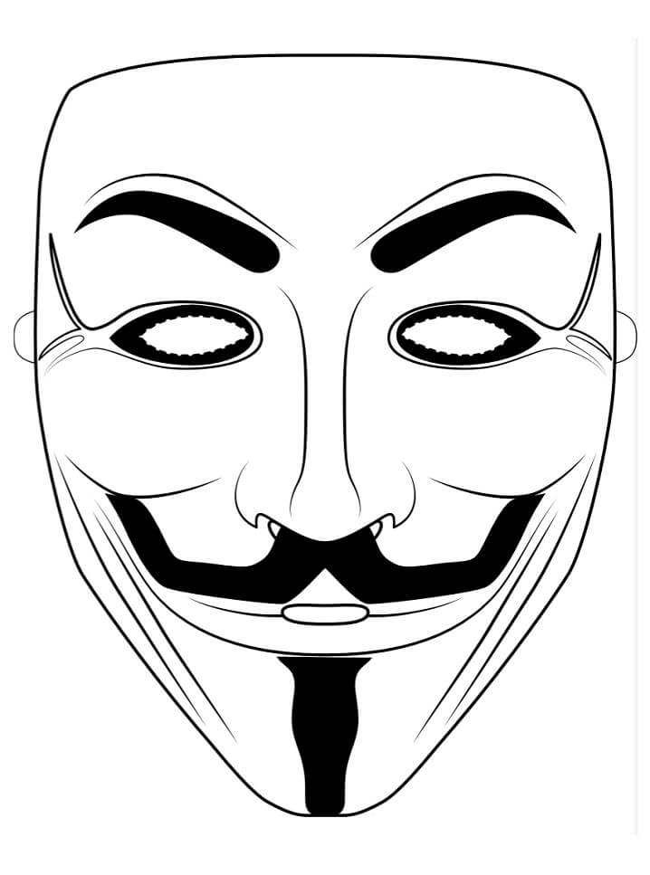 Kolorowanka Maska Anonymous do druku
