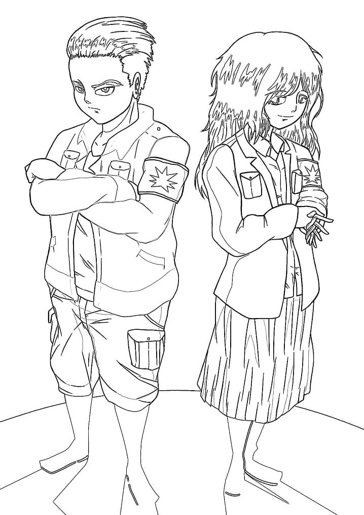 Kolorowanka Porco Galliard i Pieck Finger