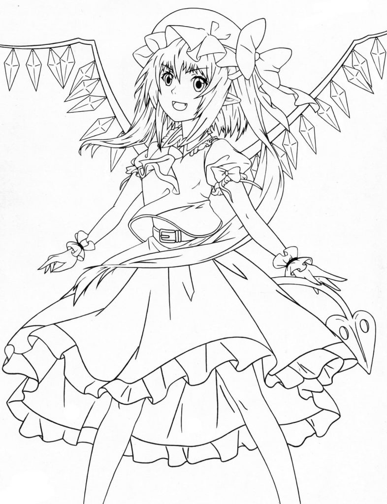 Kolorowanka Projekt Flandre Scarlet Touhou
