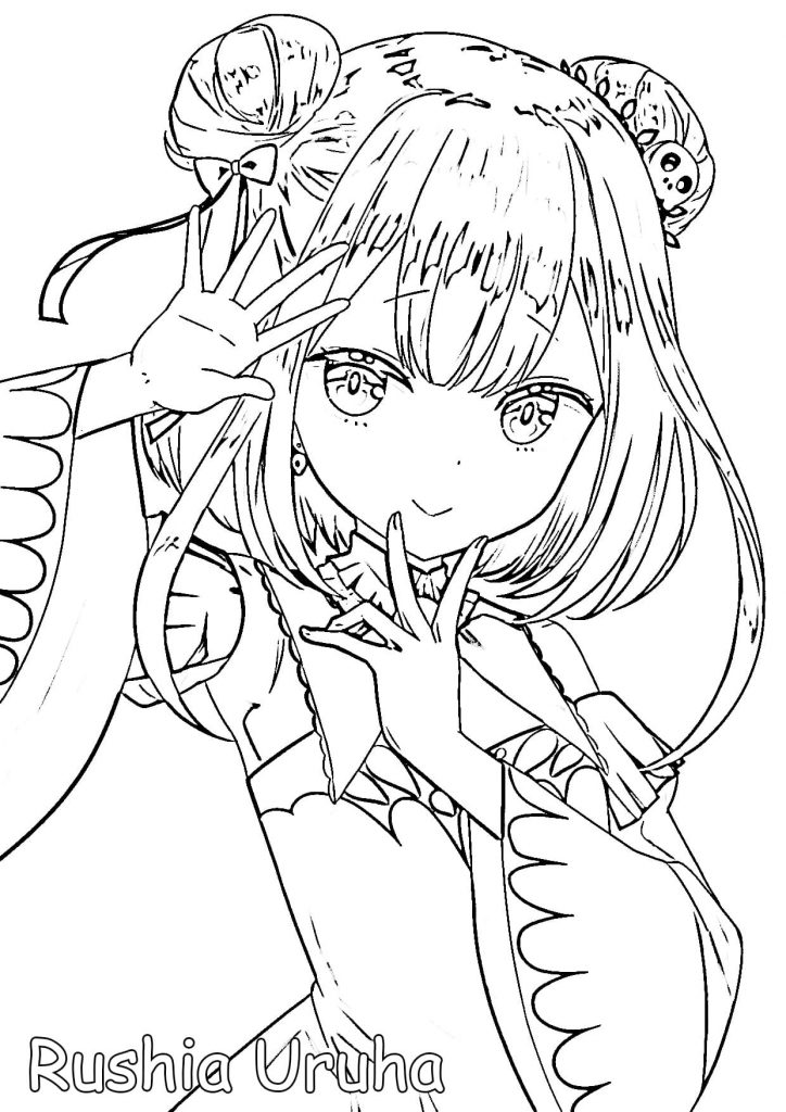 Kolorowanka Rushia Uruha do druku