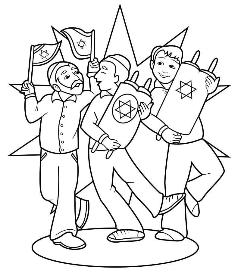 Kolorowanka Święto Simchat Tora