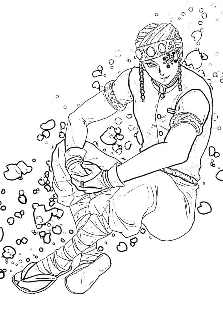 Kolorowanka Tengen Uzui do druku dla dzieci