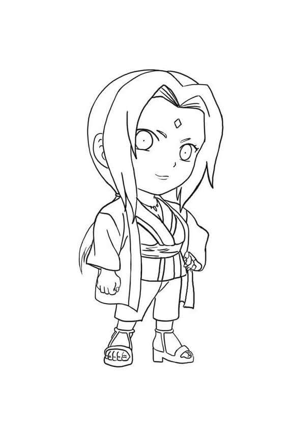Kolorowanka Tsunade Chibi