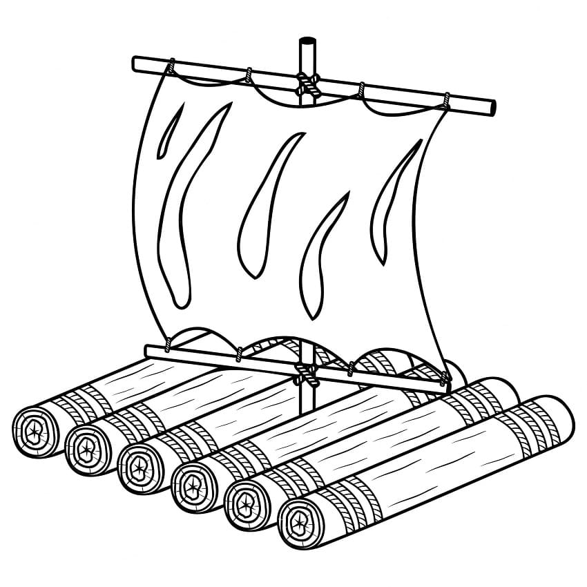 Kolorowanka tratwa dla dzieci