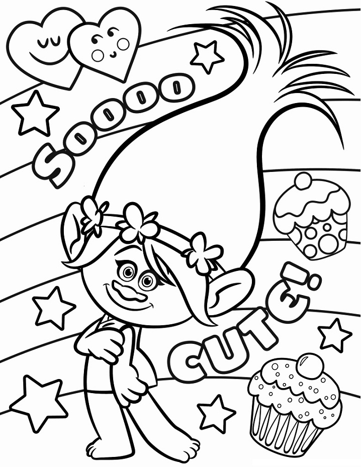 princess poppy coloring page Best of Trolls Movie Coloring Pages