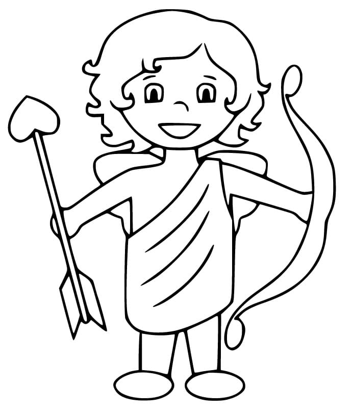 Kupidyn kolorowanka dla dzieci