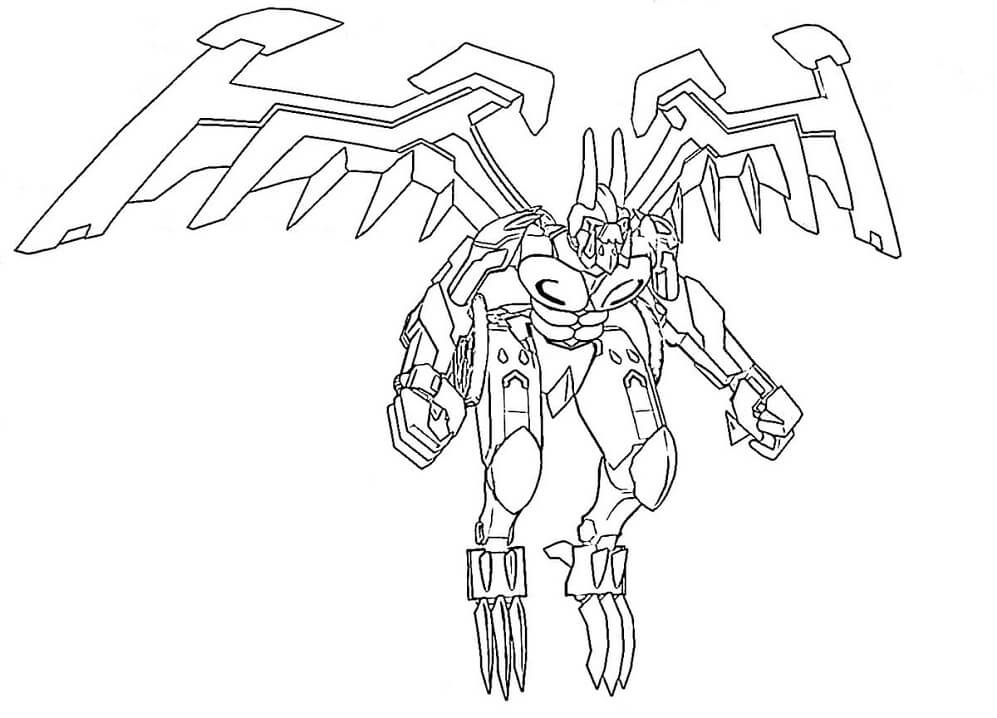 Latająca postać Screechers Wild do druku kolorowanka