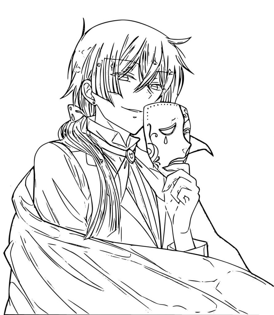 Maska anime kolorowanka