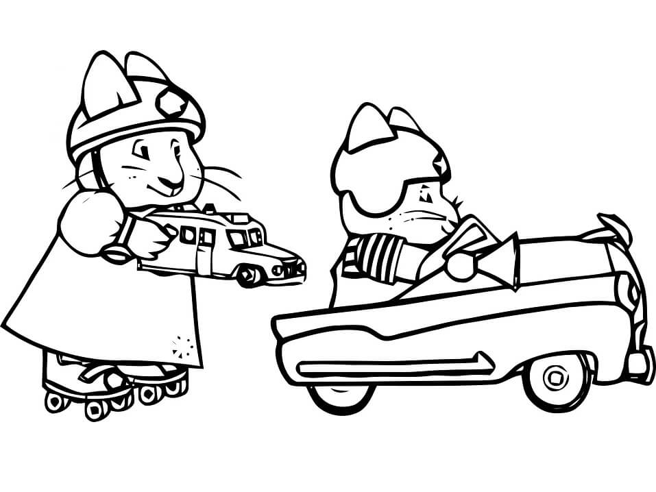 Max i Ruby zabawa z samochodami