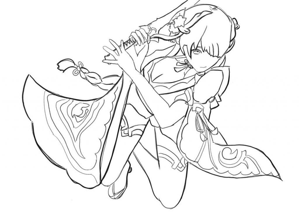 Miecz głównej bohaterki Raiden