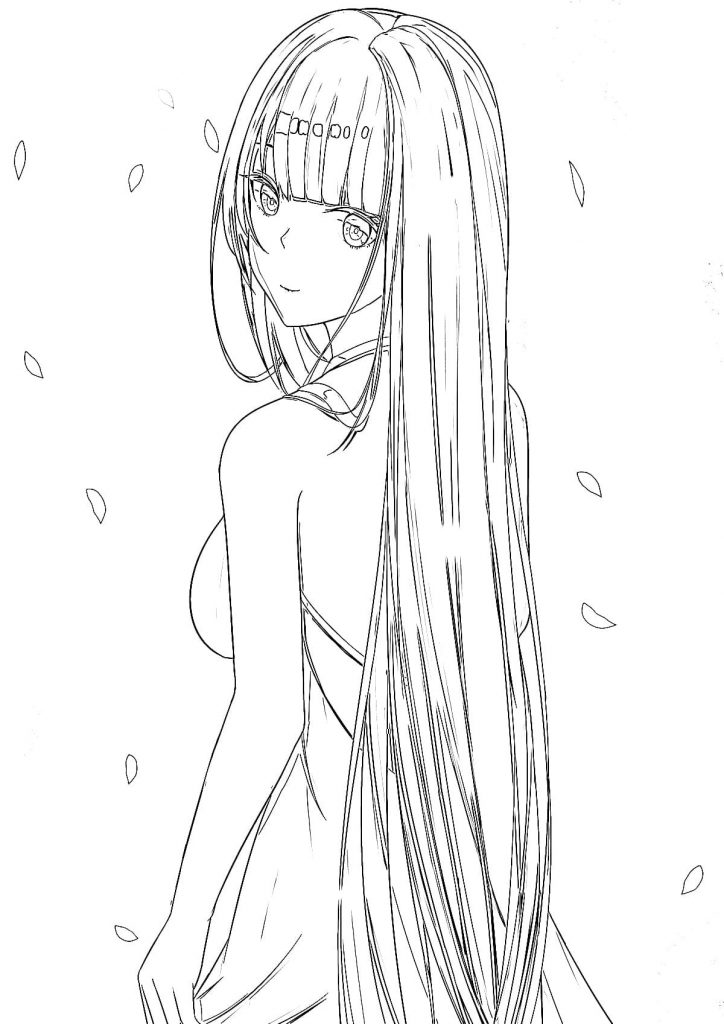 Piękna dziewczyna z długimi włosami