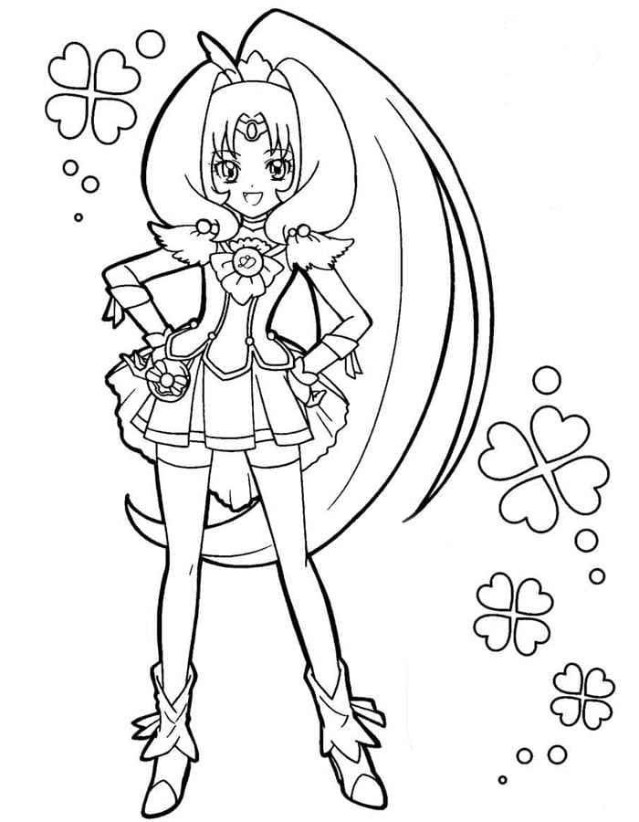 Piękne włosy u dziewczyny i czterolistna koniczyna