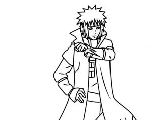 Kolorowanki Minato Namikaze Postać Naruto w płaszczu