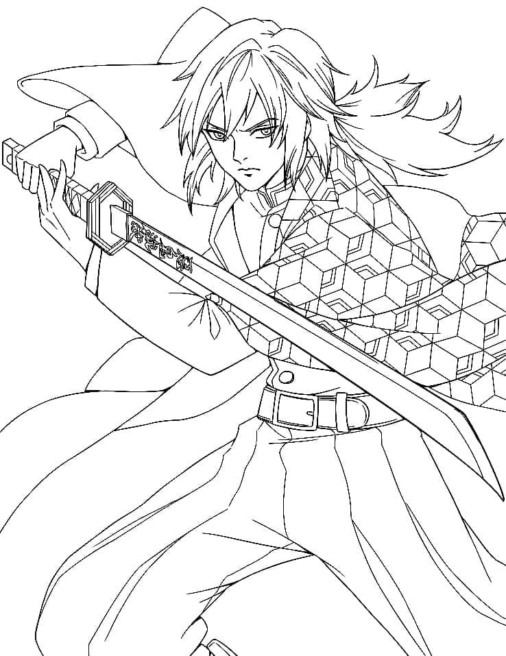 Postać z mieczem samurajskim