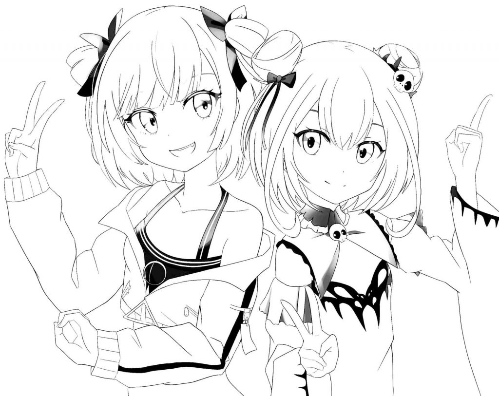 Postacie Towa Tokoyami i Rushia Uruha