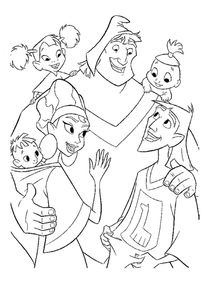 Postacie z bajki Emperors New Groove