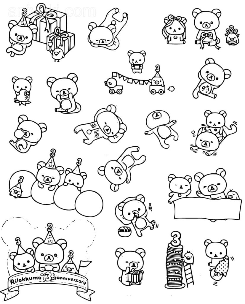 Postacie z bajki Rilakkuma