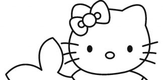 Kolorowanki Hello Kitty Syrenka
