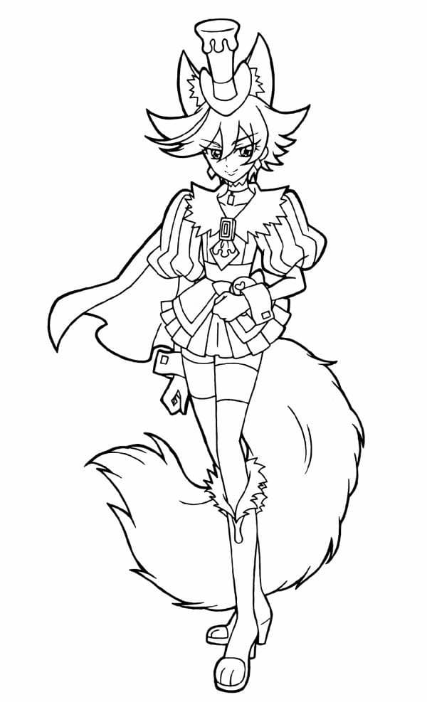 Przepiękna Pretty Cure dziewczyna z anime