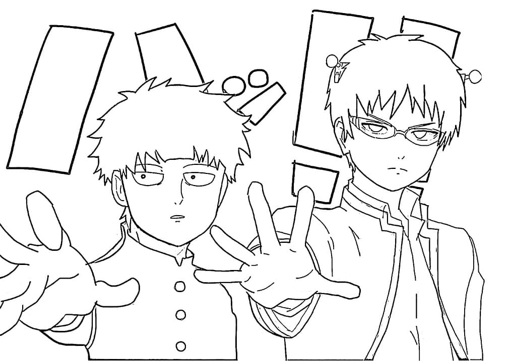 Przyjaciele Shigeo Kageyama i Kusuo Saiki