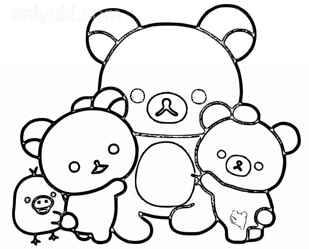 Rodzina z bajki dla dzieci Rilakkuma