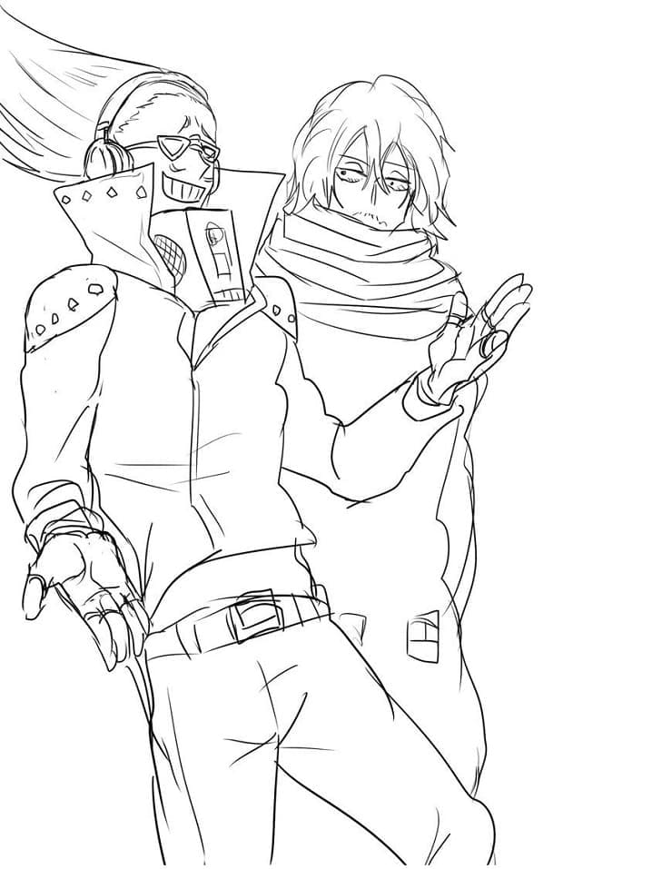 Rysunek Shota Aizawa oraz Present Mic