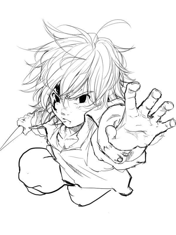 Rysunek anime z Meliodas