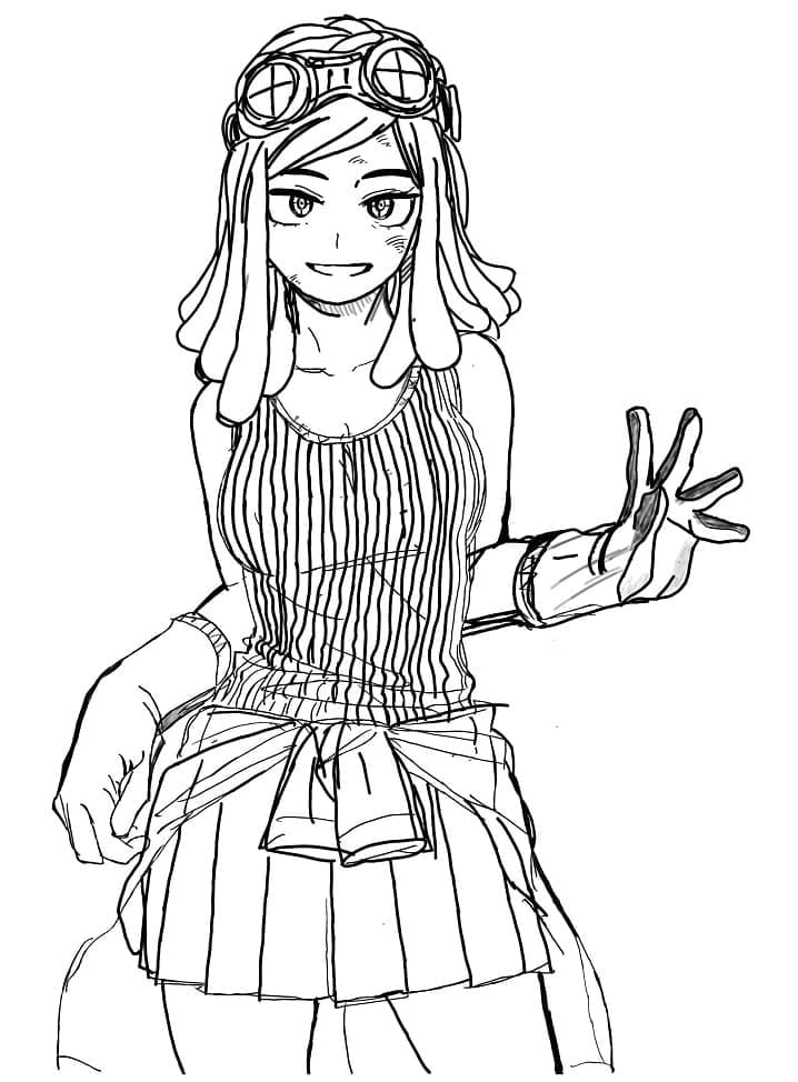 Rysunek z dziewczyną anime