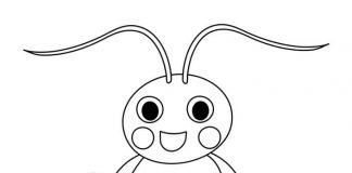 Kolorowanki Karaluch Słodki mały uśmiechnięty robak kolorowanka