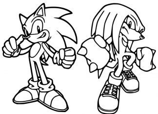 Sonic i Knuckles The Echidna kolorowanka