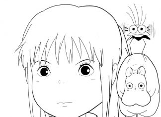 Kolorowanki Spirited Away Spirited Away i przyjaciele anime kolorowanka