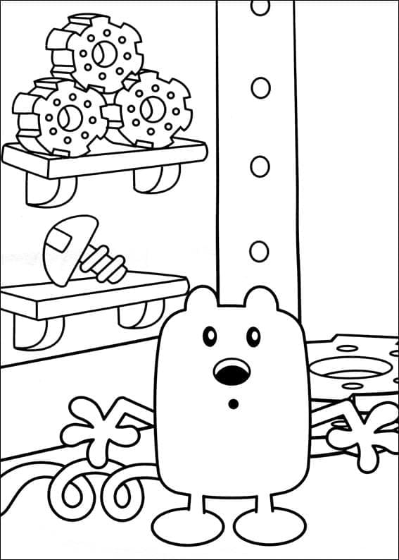 Śrubki różnego rodzaju i Wubbzy w garażu jako mechanik