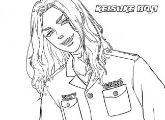 Kolorowanki Keisuke Baji Stylizacja anime z Keisuke Baji
