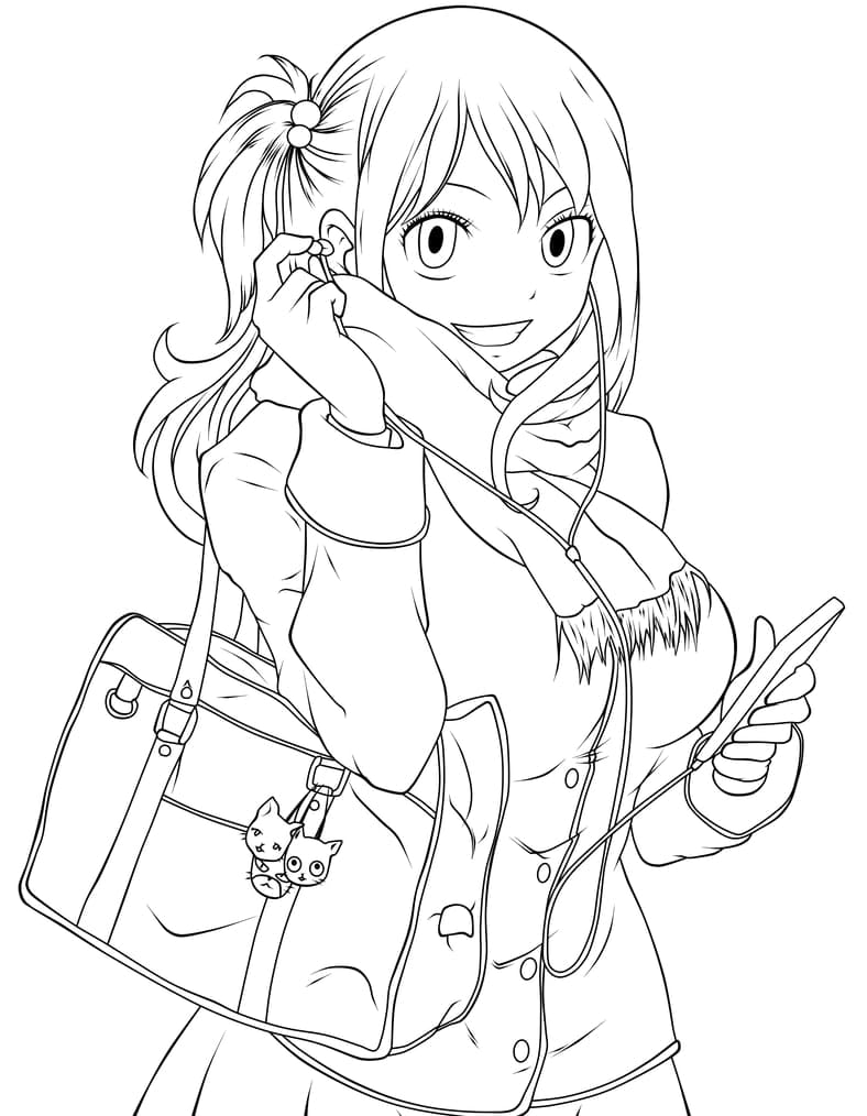 Stylizacja dziewczyny z torebką z Fairy Tail