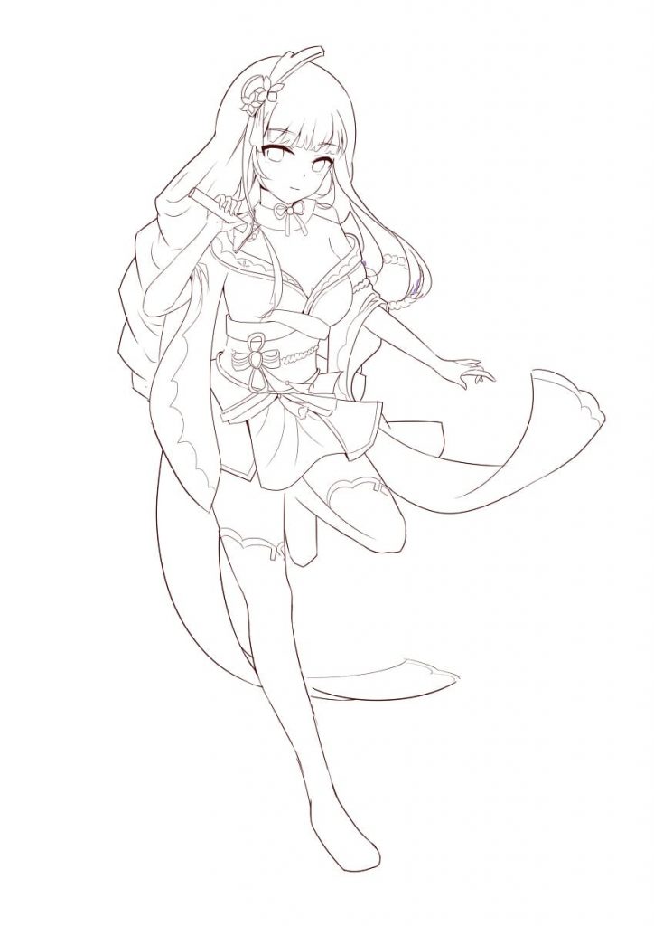 Suknia bohaterki Raiden Shogun