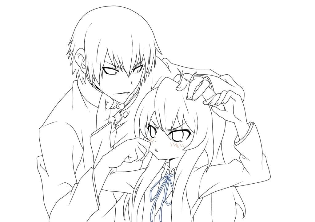 Taiga Aisaka i Ryuuji Takasu z anime Toradora