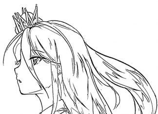 Kolorowanki No Game No Life Twarz Shiro w koronie