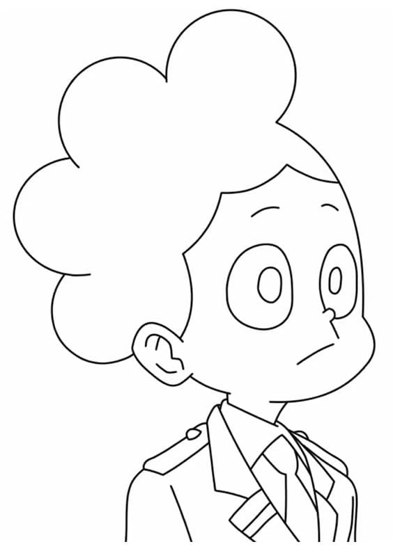 Twarz chłopaka z anime z bujnymi włosami