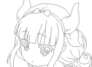 Kolorowanki Miss Kobayashi’s Dragon Maid Twarz dziewczyny Kanny Kamui