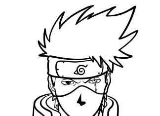 Kolorowanki Kakashi Hatake Twarz w masce Hatake Kakashi kolorowanka