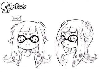 Kolorowanki Splatoon Twarze postaci anime