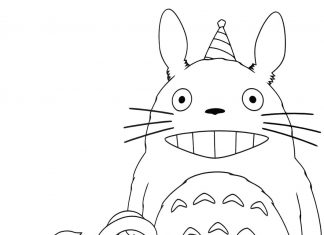 Kolorowanki Totoro Urodzinowa anime z Totoro