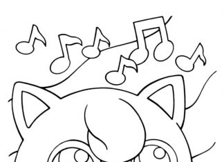 Uśmiechnięty i zadowolony Jigglypuff