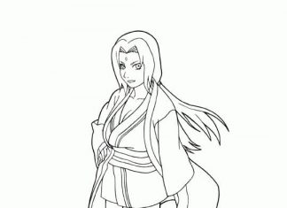 Kolorowanki Tsunade WOjowniczka Tsunade
