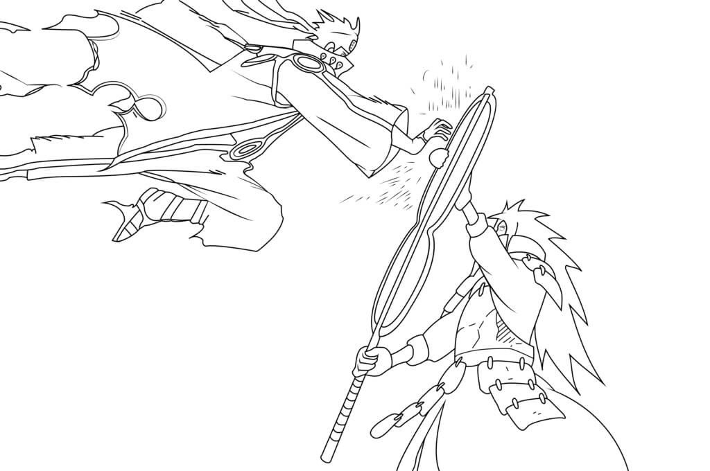 Walka postaci z Naruto do wydruku